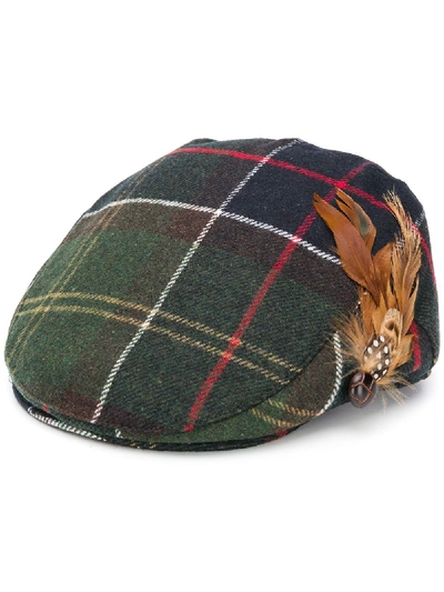 Shop Barbour Feather Paperboy Cap In 绿色