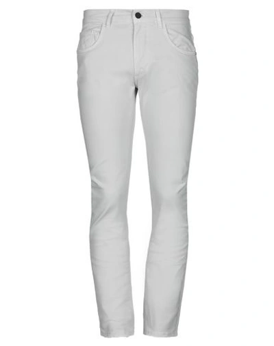 Shop Frankie Morello Man Pants Light Grey Size 36 Cotton, Elastane
