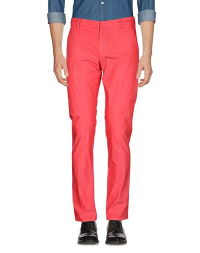 Shop Dondup Man Pants Red Size 29 Cotton, Polyester, Elastane