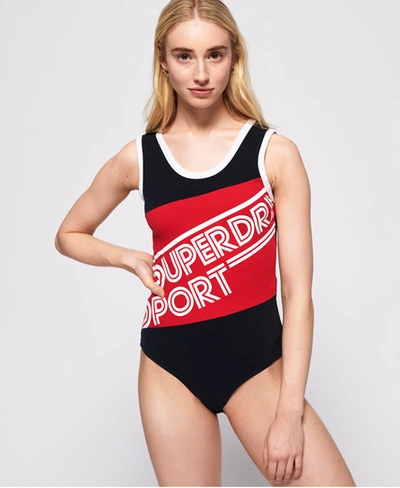 Shop Superdry Dry Athletics Bodysuit In Navy