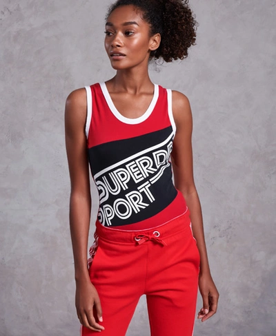 Shop Superdry Dry Athletics Bodysuit In Red