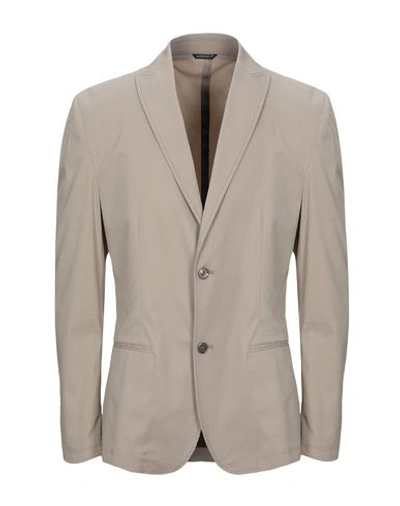 Shop Grey Daniele Alessandrini Man Blazer Beige Size 36 Cotton, Elastane