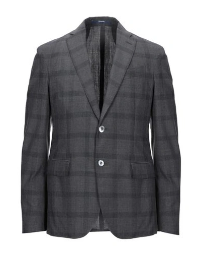 Shop Drumohr Man Blazer Lead Size 44 Wool In Grey