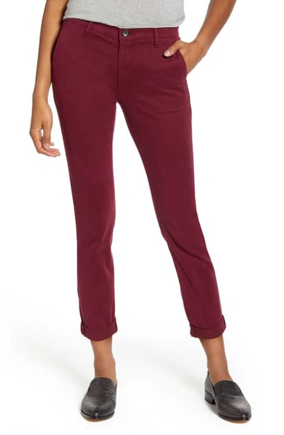 Shop Ag Caden Crop Twill Trousers In Gooseberry
