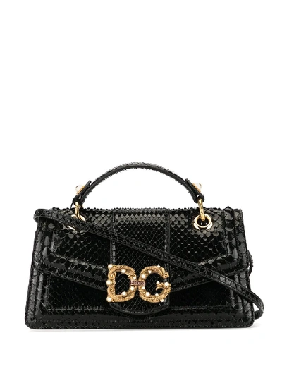 Shop Dolce & Gabbana Scale Texture Dg 2way Bag In Black