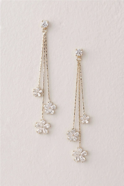 Shop Theia Dazzle Daisy Earrings In Gold