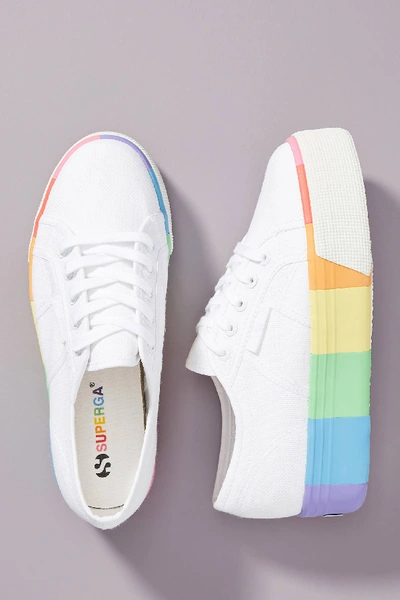 Superga Rainbow Platform Sneakers In White | ModeSens