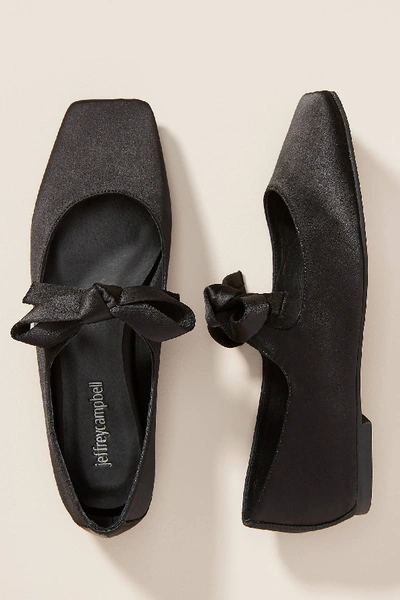 Shop Jeffrey Campbell Bow Square-toed Flats In Black