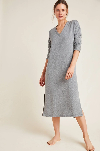 Shop Stateside Carey Fleece Midi Dress In Grey