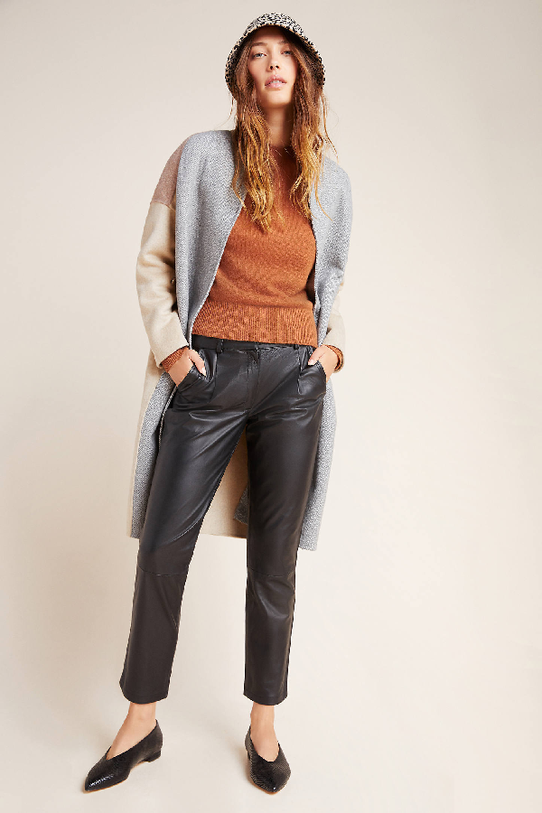 tapered leather trousers