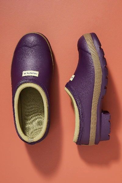 Shop Hunter Boots Gardeners Water-resistant Clogs In Purple