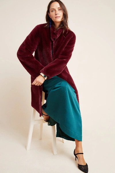 Shop Velvet By Graham & Spencer Mina Faux Fur Coat In Purple