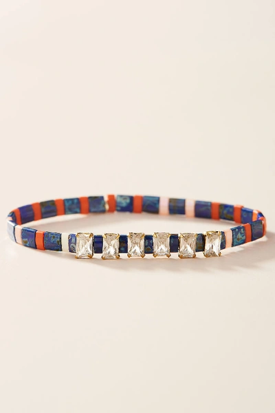 Shop Serefina Lissie Stretch Bracelet In Blue