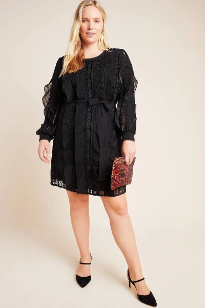 Shop Daniel Rainn Reine Ruffled Mini Dress In Black