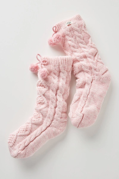 Shop Ugg Fleece-lined Crew Socks In Pink