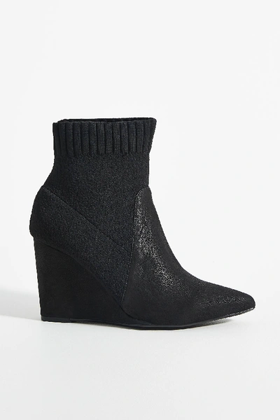 Shop Cecelia New York Renata Wedge Boots In Black