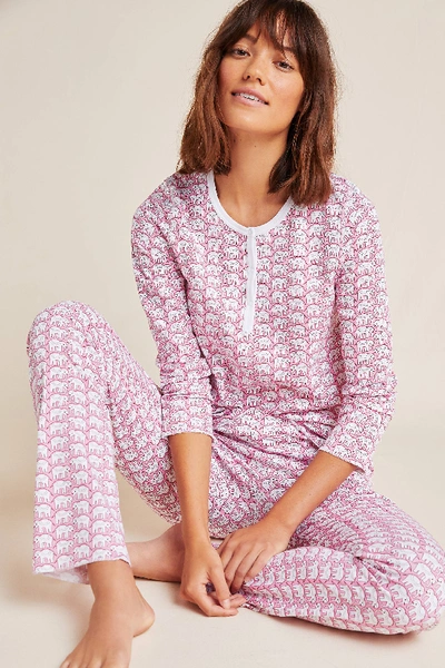 Shop Roller Rabbit Elephant Pajama Set In Pink