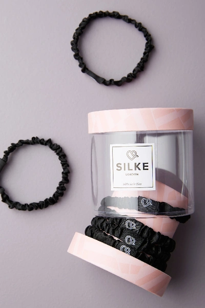 Shop Silke London Silk Hair Tie Set In Black