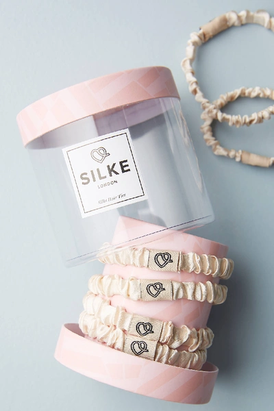 Shop Silke London Silk Hair Tie Set In Pink