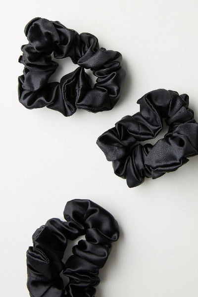 Shop Slip Silk Large Scrunchie Set In Black