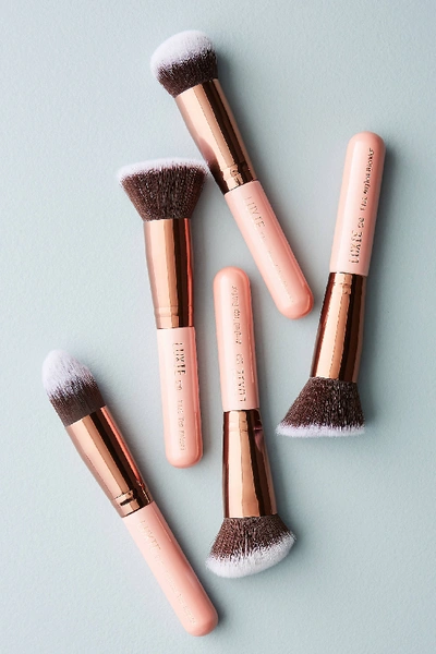 Shop Luxie Rose Gold Kabuki Brush Set In Black