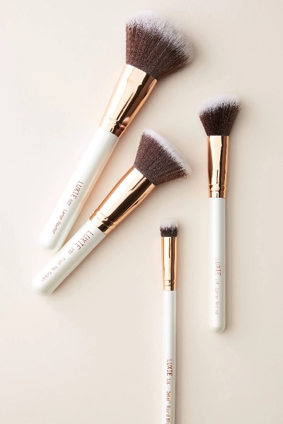 Shop Luxie Flawless Face Brush Set In White