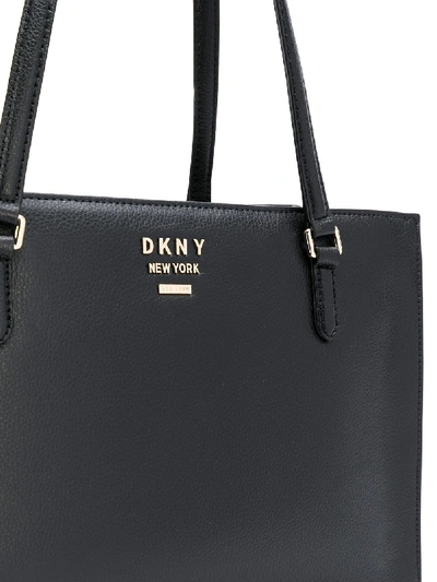 Shop Dkny Large Whitney Leather Bag In Black