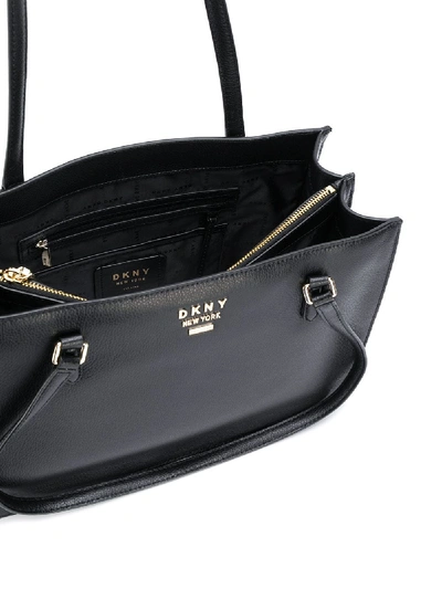 Shop Dkny Large Whitney Leather Bag In Black