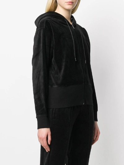 Shop Dkny Zip Up Hoodie In Black