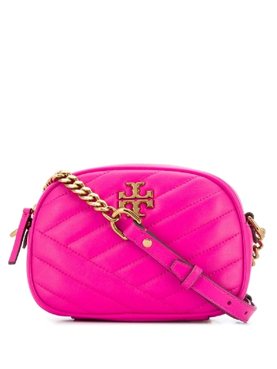 Shop Tory Burch Kira Small Leather Camera Bag In Violet