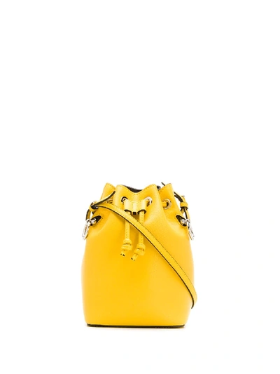 Shop Fendi Small Mon Tresor Bucket Bag In F0m8a Yellow