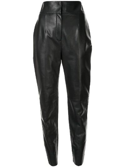 Shop Roberto Cavalli High-waisted Cropped Trousers In Black