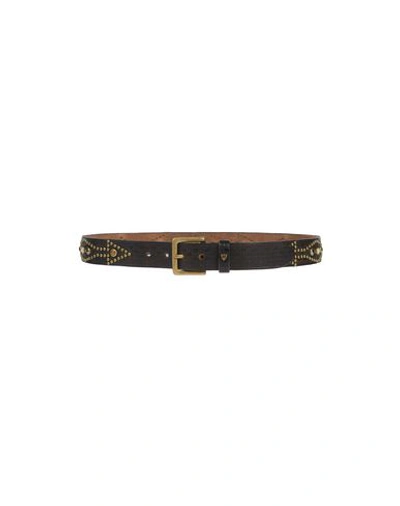 Shop Htc Leather Belt In Dark Brown