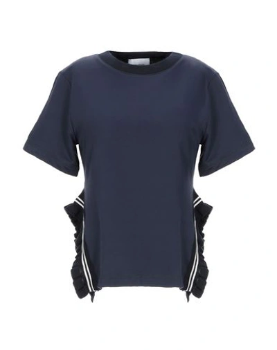 Shop Dondup Woman Sweatshirt Midnight Blue Size S Polyamide, Cotton, Elastane