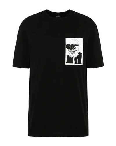 Shop Karl Lagerfeld Karl Legend Pocket Tee Woman T-shirt Black Size Xs Cotton