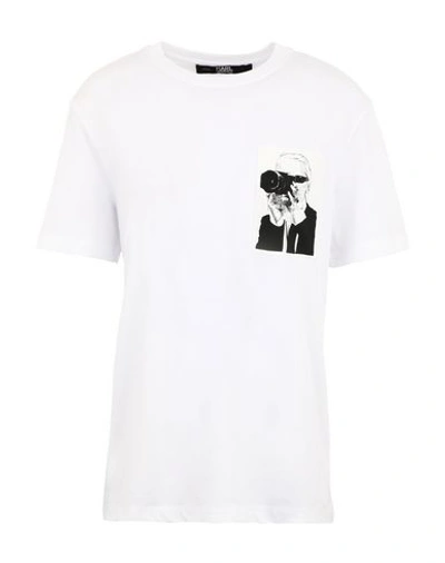 Shop Karl Lagerfeld Karl Legend Pocket Tee Woman T-shirt White Size S Cotton