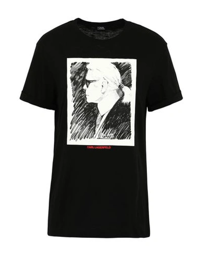 Shop Karl Lagerfeld Karl Legend Profile T-shirt Woman T-shirt Black Size Xs Cotton