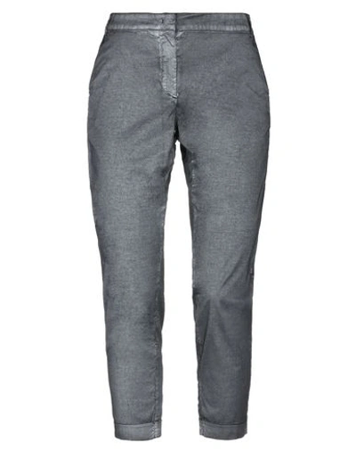 Shop Manila Grace Cropped Pants & Culottes In Steel Grey