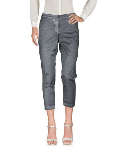 Shop Manila Grace Cropped Pants & Culottes In Steel Grey