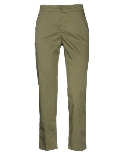 Shop European Culture Casual Pants In Military Green