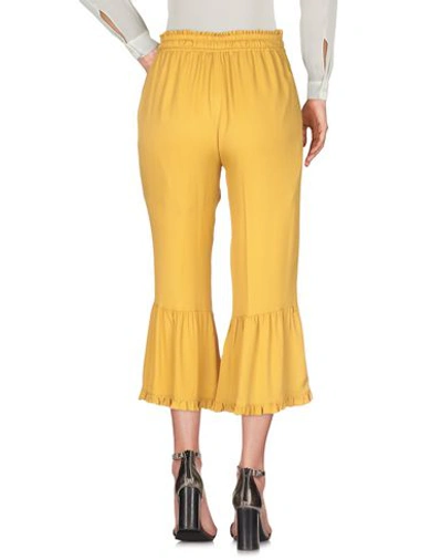 Shop Twinset Woman Pants Ocher Size 8 Acetate, Silk In Yellow