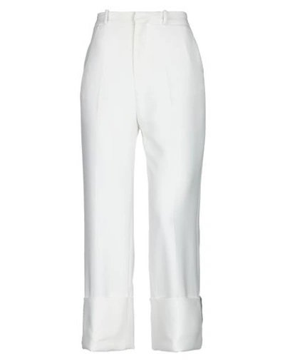Shop Frankie Morello Woman Pants White Size 8 Cotton, Elastane