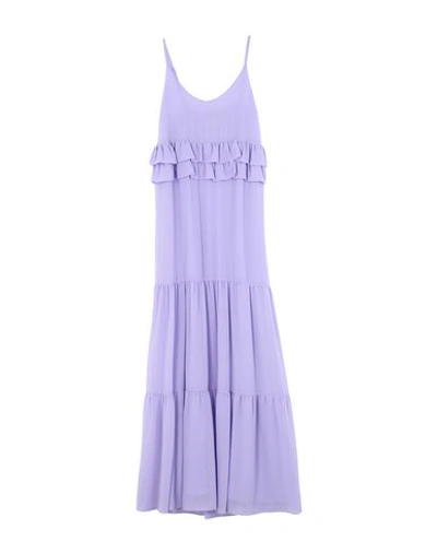 Shop Kaos Woman Maxi Dress Lilac Size 6 Polyester In Purple