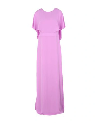 Shop Halston Heritage Long Dresses In Light Purple