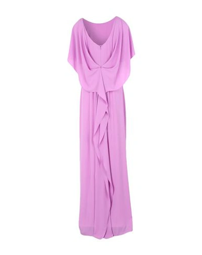 Shop Halston Heritage Long Dresses In Light Purple