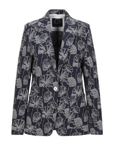 Shop T-jacket By Tonello Suit Jackets In Dark Blue