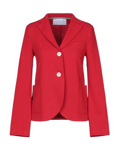 Shop Harris Wharf London Woman Blazer Red Size 8 Cotton