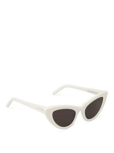 Saint Laurent Lily White Cat Eye Sunglasses | ModeSens