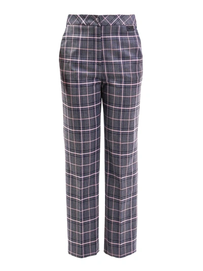 Shop Be Blumarine Tartan Classic Trousers In Grey