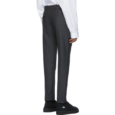 Shop House Of The Very Islands Grey Wool Trade Slim-fit Trousers In 8 Tar Grey
